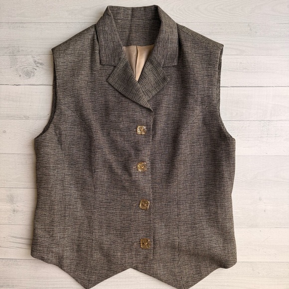 Inez Studio Jackets & Blazers - Vintage Inez Studio Classic Woven Metallic Women's Vest Size M